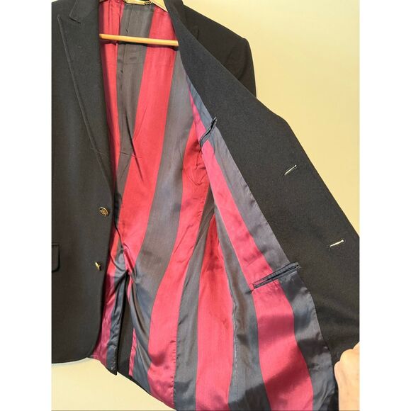 Dolce & Gabbana Men's Size US 38R Double Button Suit Coat Black Cashmere Wool - Picture 9 of 15